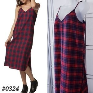 🤍NEW! PPLA Ella blue & red woven plaid dress *Size Medium